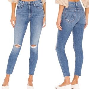 MOTHER THE LOOKER ANKLE FRAY JEANS